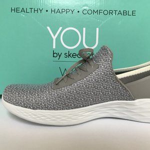 Sketchers | Womens Grey Knit Slip On Shoe